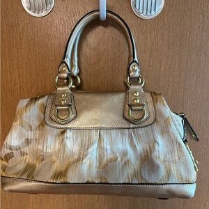 Coach 13585 Khaki/gold Multi Op Art Ikat Sabrina Satchel Handbag